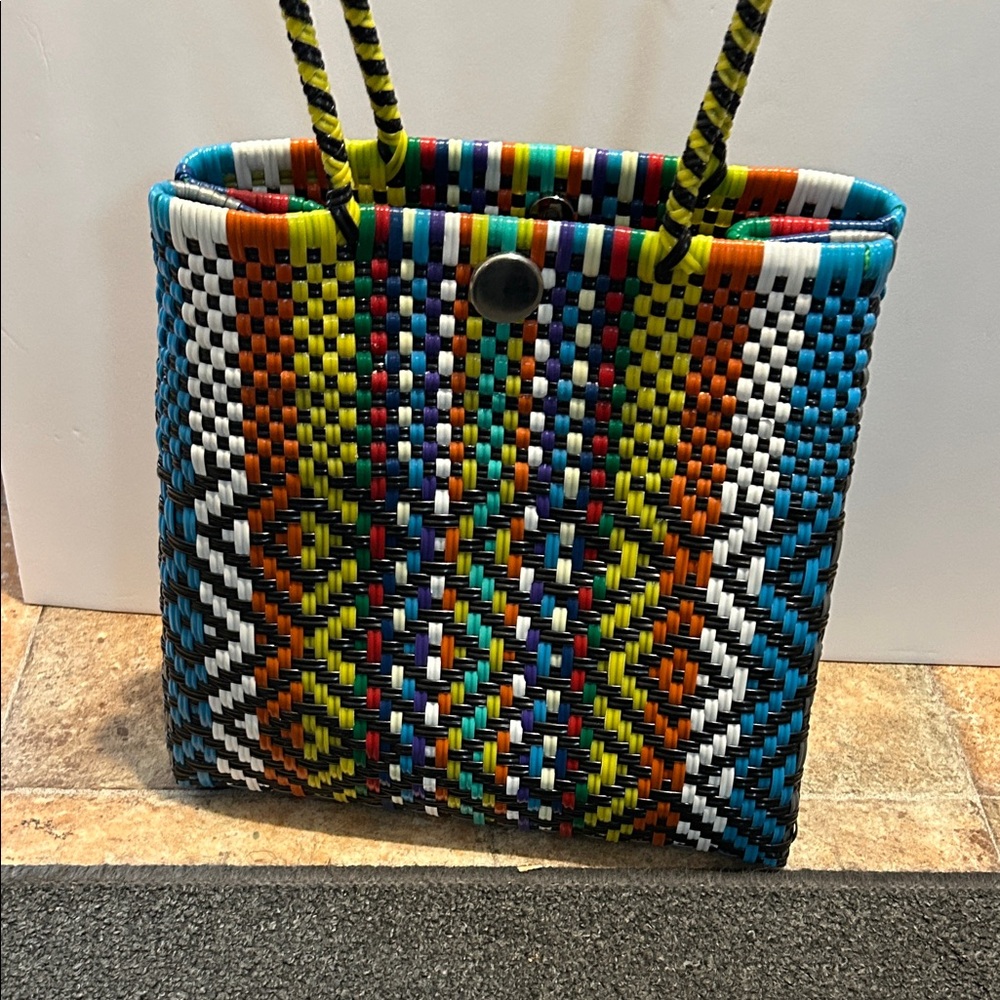 Multicolor Geometric Pattern Tote Bag - Picture 6 of 10
